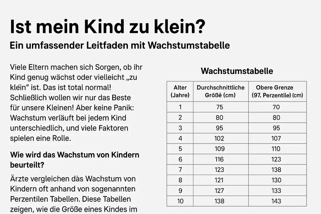 Ein umfassender Leitfaden mit Wachstumstabelle